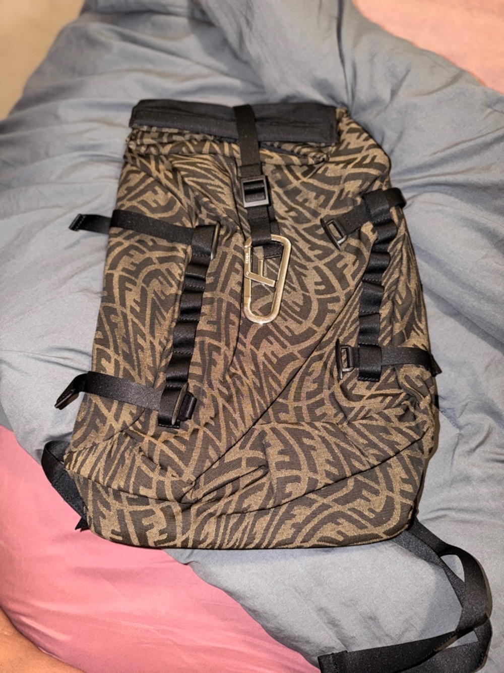 Sarah Coleman collab - Fendi FF Vertigo  Monogram Roll-Top Backpack
